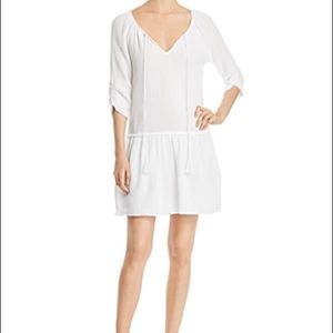 Three Dots Drop-Waist Gauze Peasant Dress